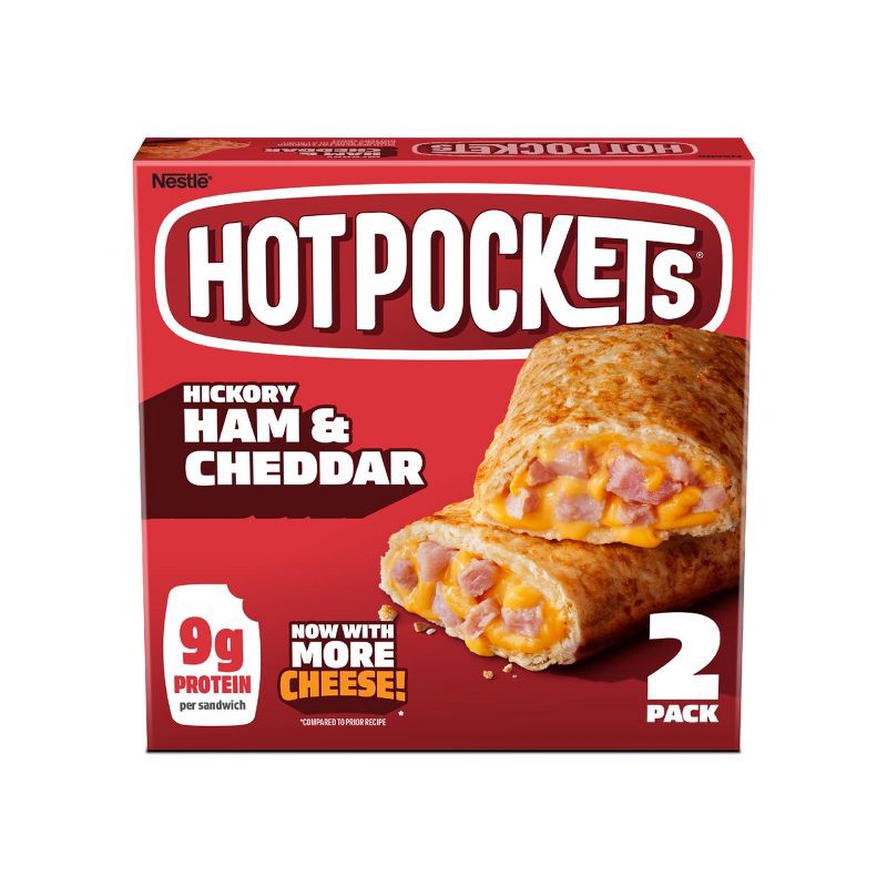 slide 1 of 14, Hot Pockets Hickory Ham & Cheddar Frozen Snacks - 9oz/2ct, 2 ct; 9 oz