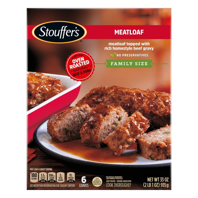 slide 2 of 17, Stouffer's Meatloaf Family Size Frozen Dinner - 33oz, 33 oz