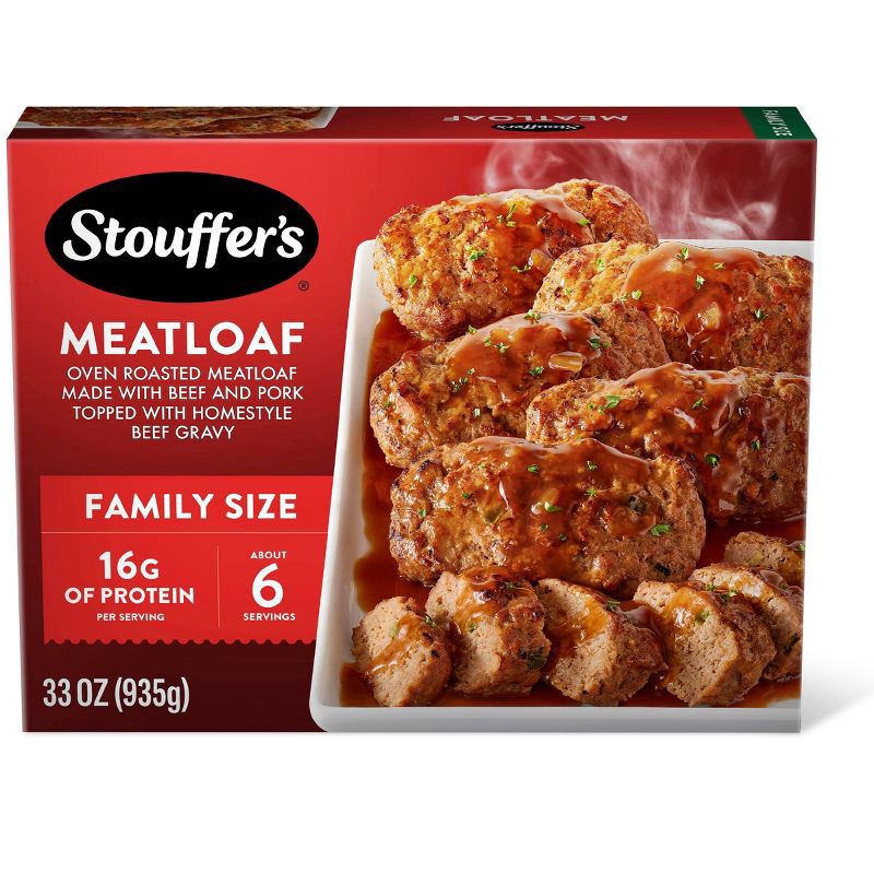 slide 1 of 8, Stouffer's Meatloaf Family Size Frozen Dinner - 33oz, 33 oz