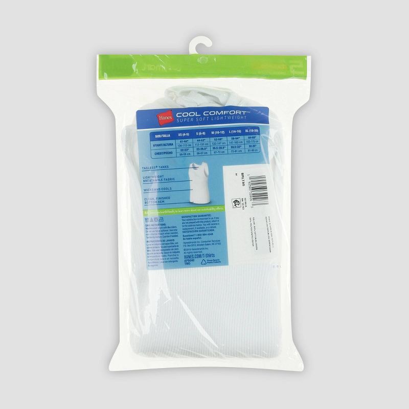 slide 3 of 4, Hanes Boys' Solid 5pk Ribbed Tank - White S, 5 ct