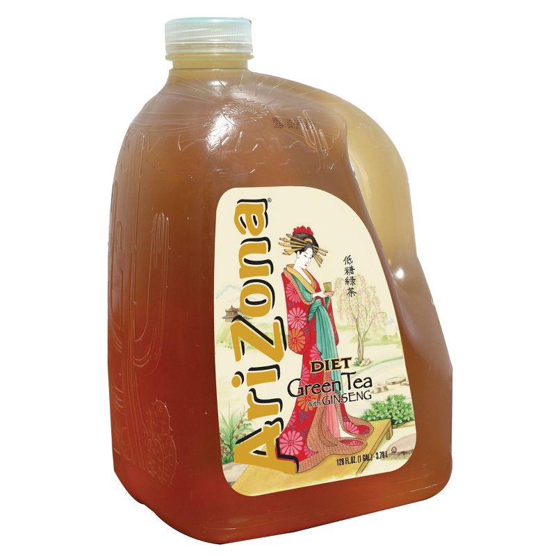 slide 2 of 4, AriZona Diet Green Tea with Ginseng - 128 fl oz Jug, 128 fl oz