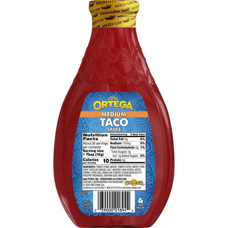 slide 8 of 8, Ortega Original Thick & Smooth Medium Taco Sauce - 16oz., 16 oz