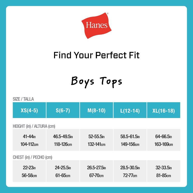 slide 4 of 4, Hanes Boys' 5pk Crew Neck T-Shirt - White L, 5 ct