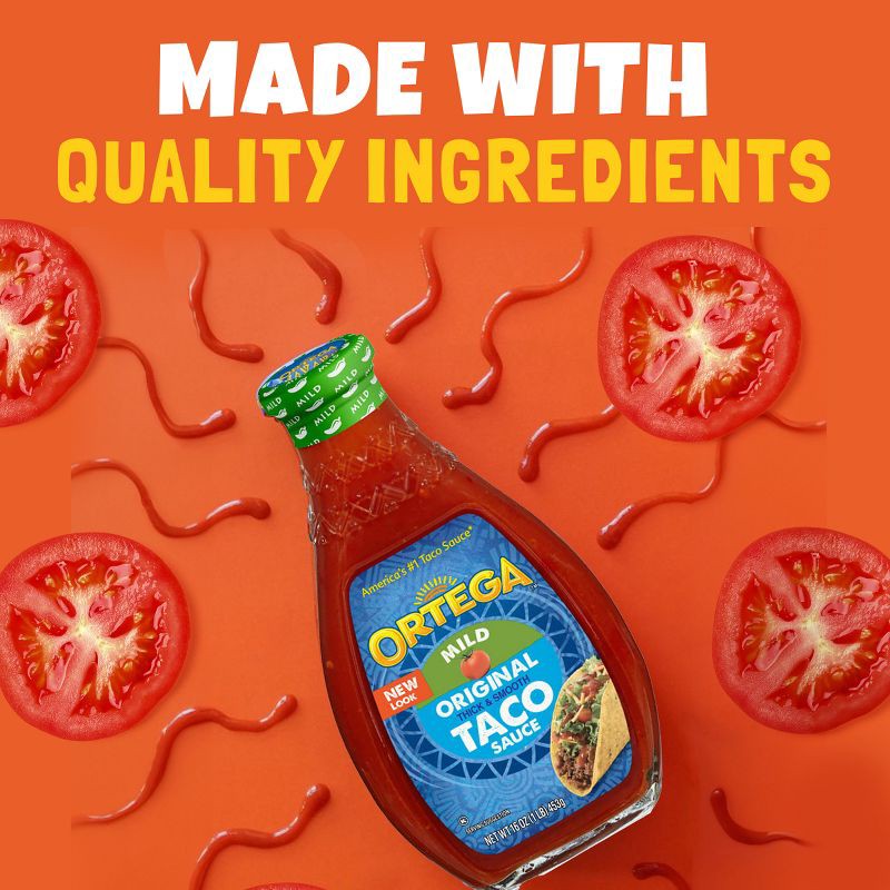 slide 3 of 8, Ortega Original Thick & Smooth Mild Taco Sauce 16-oz., 1 ct