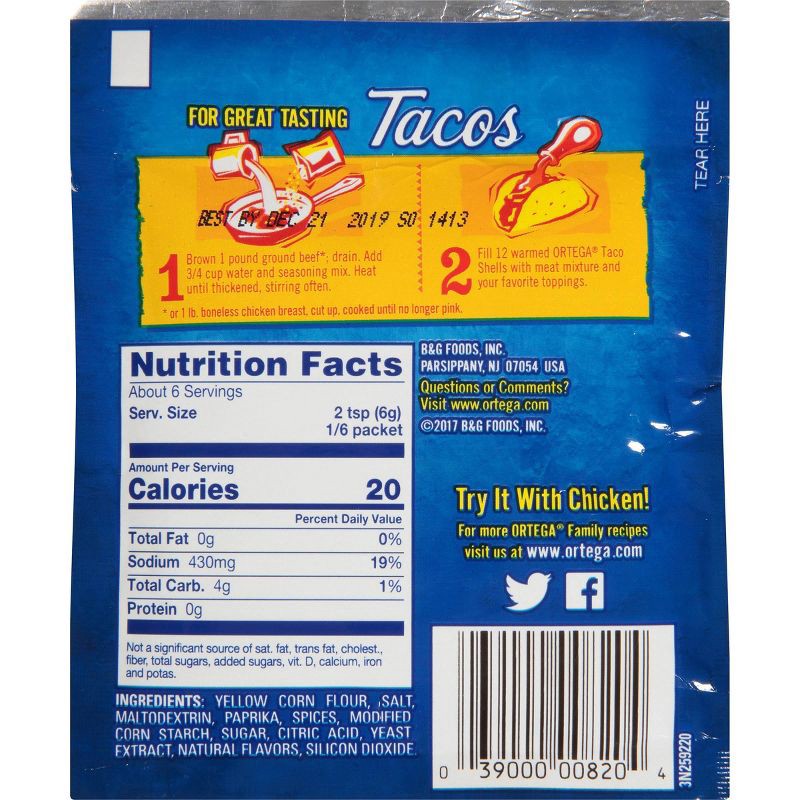 slide 5 of 10, Ortega Taco Seasoning Mix 1oz, 1 oz