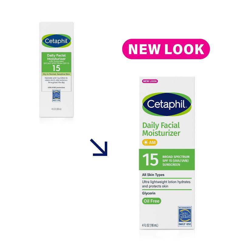 slide 3 of 6, Cetaphil Daily Face Moisturizer with SPF 15 Fragrance Free - 4 fl oz, 4 fl oz