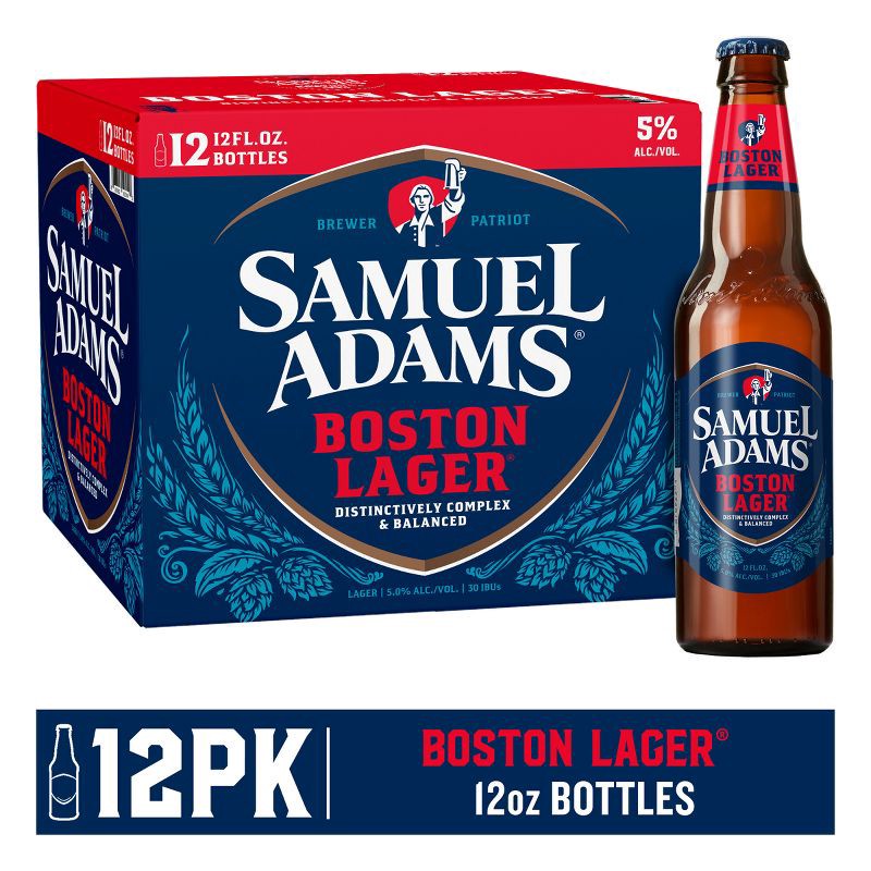 slide 3 of 9, Samuel Adams Boston Lager Beer - 12pk/12 fl oz Bottles, 12 ct; 12 fl oz