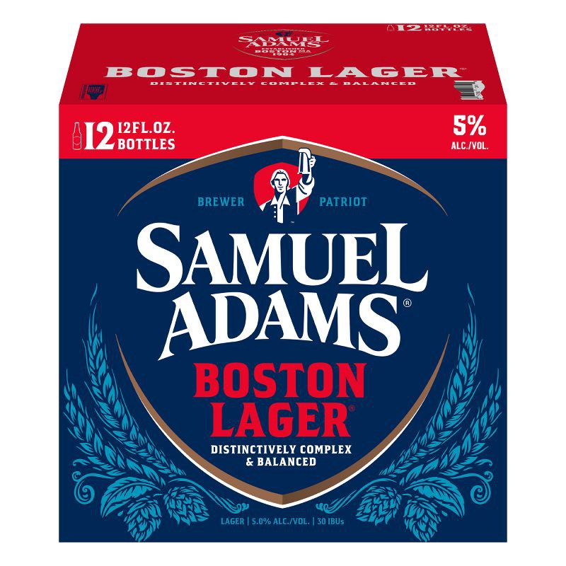 slide 4 of 9, Samuel Adams Boston Lager Beer - 12pk/12 fl oz Bottles, 12 ct; 12 fl oz