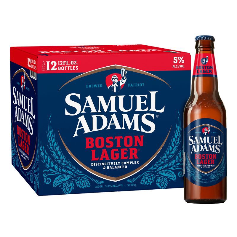 slide 1 of 9, Samuel Adams Boston Lager Beer - 12pk/12 fl oz Bottles, 12 ct; 12 fl oz