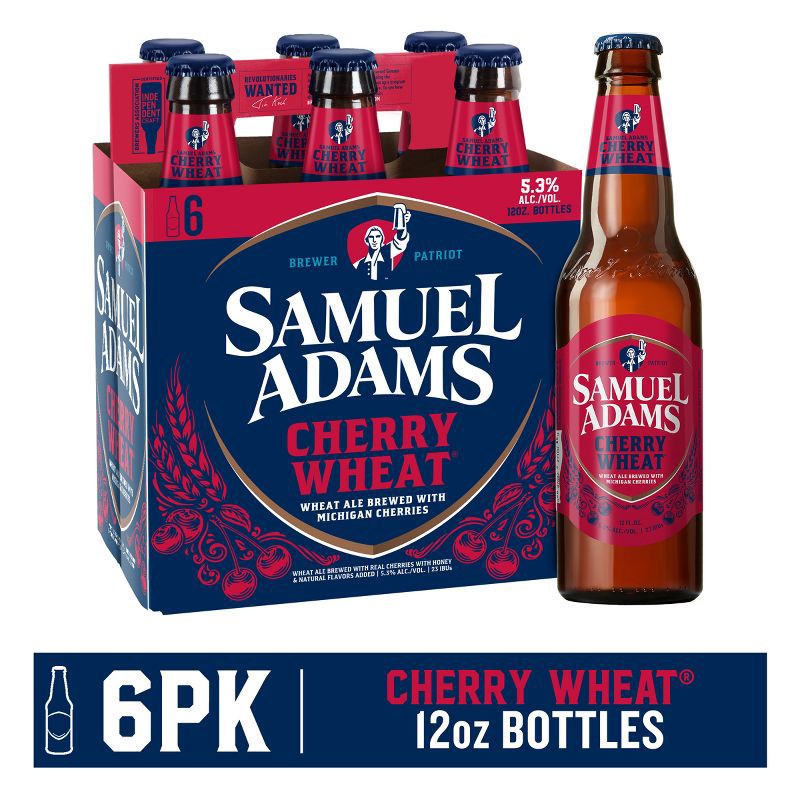 slide 3 of 6, Samuel Adams Cherry Wheat Beer - 6pk/12 fl oz Bottles, 6 ct; 12 fl oz