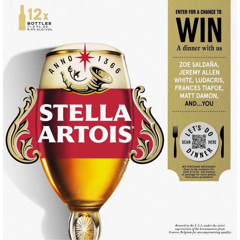 slide 11 of 12, Stella Artois Belgian Beer - 12pk/11.2 fl oz Bottles, 12 ct, 11.2 fl oz