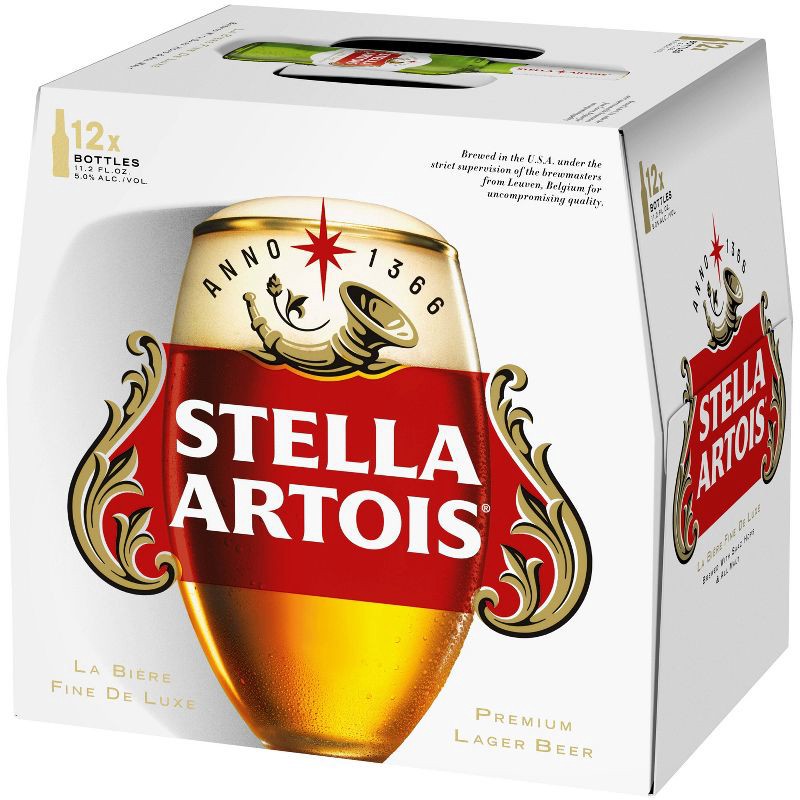 slide 1 of 12, Stella Artois Belgian Beer - 12pk/11.2 fl oz Bottles, 12 ct, 11.2 fl oz