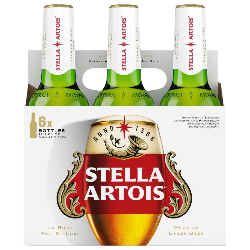 slide 12 of 12, Stella Artois Belgian Beer - 6pk/11.2 fl oz Bottles, 6 ct; 11.2 fl oz