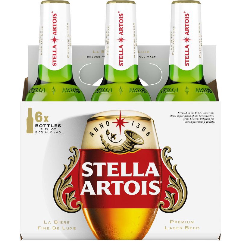 slide 11 of 12, Stella Artois Belgian Beer - 6pk/11.2 fl oz Bottles, 6 ct; 11.2 fl oz