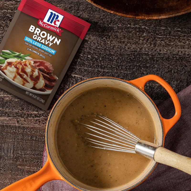 slide 19 of 21, McCormick 30% Less Sodium Brown Gravy Mix - 0.87oz, 0.87 oz