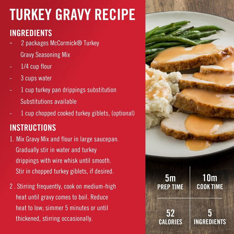 slide 6 of 22, McCormick Turkey Gravy Seasoning Mix - 0.87 oz, 0.87 oz
