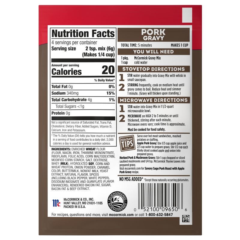 slide 2 of 21, McCormick Pork Gravy Seasoning Mix - 0.87 oz, 0.87 oz
