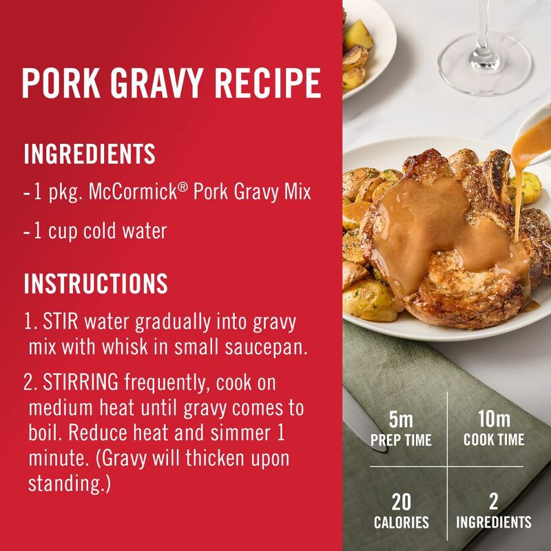 slide 7 of 21, McCormick Pork Gravy Seasoning Mix - 0.87 oz, 0.87 oz