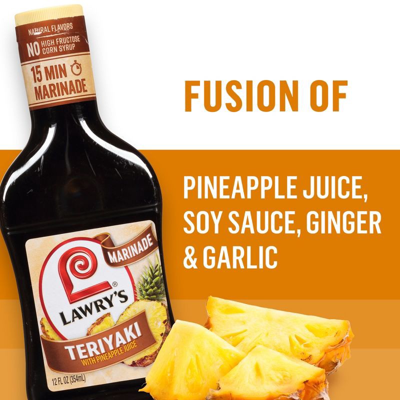 slide 2 of 22, Lawry's Teriyaki With Pineapple Juice Marinade - 12 fl oz, 12 fl oz
