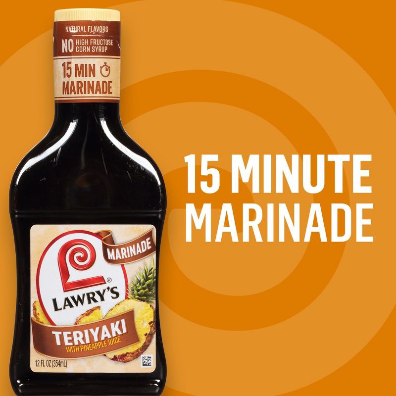 slide 12 of 22, Lawry's Teriyaki With Pineapple Juice Marinade - 12 fl oz, 12 fl oz