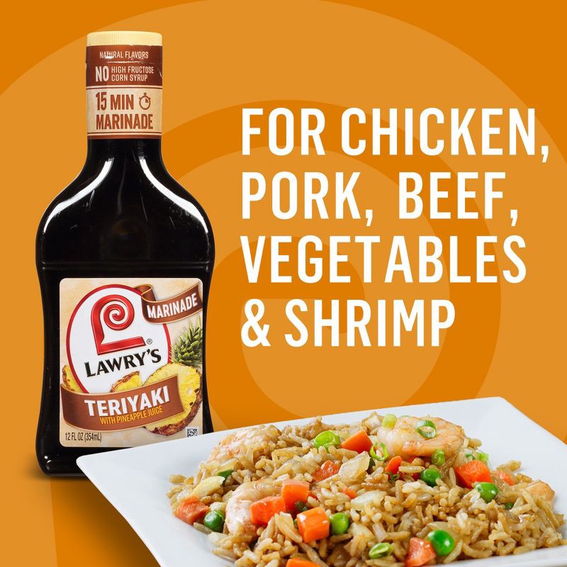 slide 14 of 22, Lawry's Teriyaki With Pineapple Juice Marinade - 12 fl oz, 12 fl oz