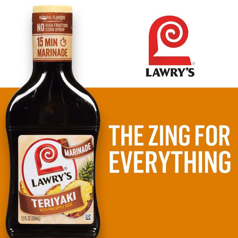 slide 18 of 22, Lawry's Teriyaki With Pineapple Juice Marinade - 12 fl oz, 12 fl oz
