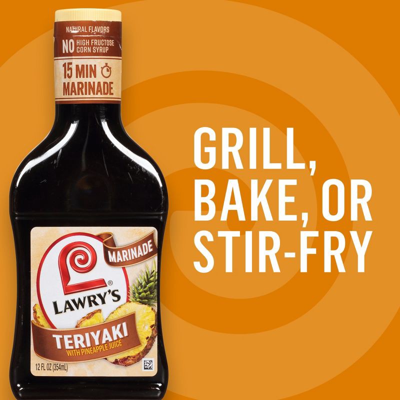 slide 4 of 22, Lawry's Teriyaki With Pineapple Juice Marinade - 12 fl oz, 12 fl oz