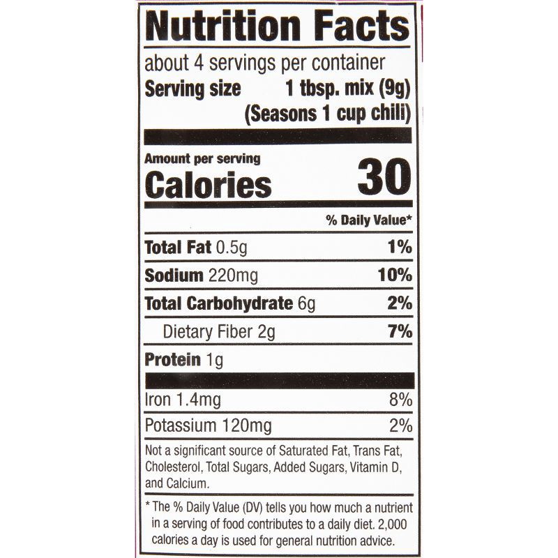 slide 7 of 8, McCormick Less Sodium Chili Seasoning Mix - 1.25 oz, 1.25 oz