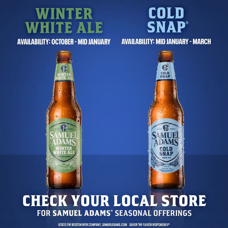 slide 9 of 9, Samuel Adams Cold Snap White Ale Seasonal Beer - 12pk/12 fl oz Bottles, 12 ct; 12 fl oz