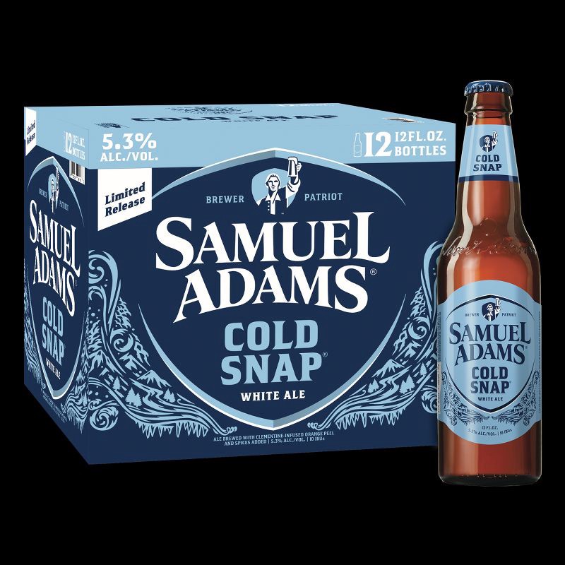 slide 1 of 9, Samuel Adams Cold Snap White Ale Seasonal Beer - 12pk/12 fl oz Bottles, 12 ct; 12 fl oz
