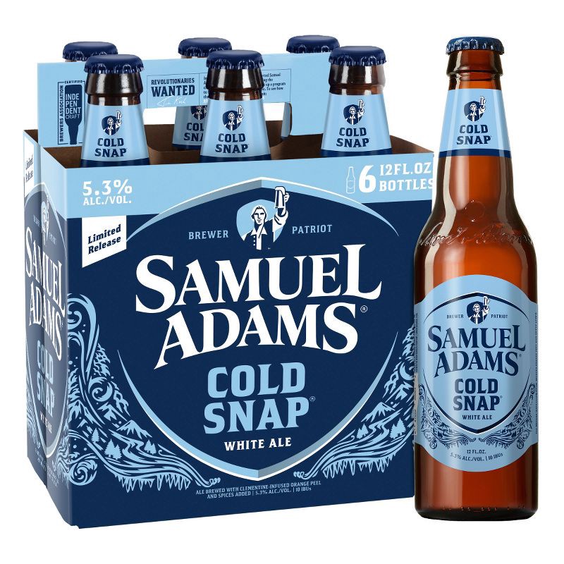 slide 1 of 7, Samuel Adams Cold Snap White Ale Seasonal Beer - 6pk/12 fl oz Bottles, 6 ct; 12 fl oz