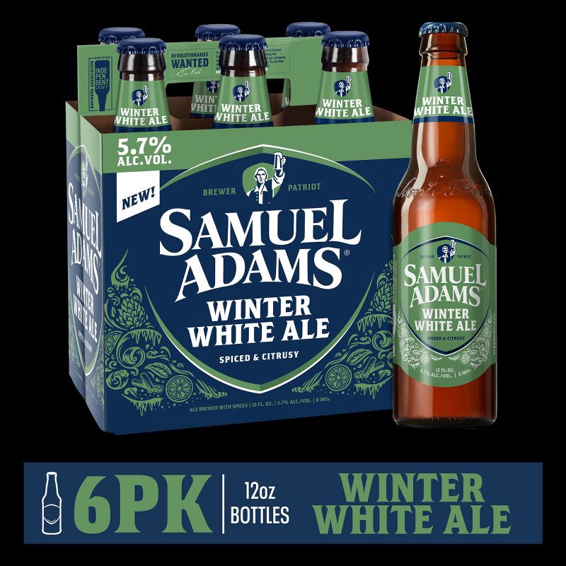 slide 7 of 7, Samuel Adams White Winter Ale Seasonal Beer - 6pk/12 fl oz Bottles, 6 ct; 12 fl oz