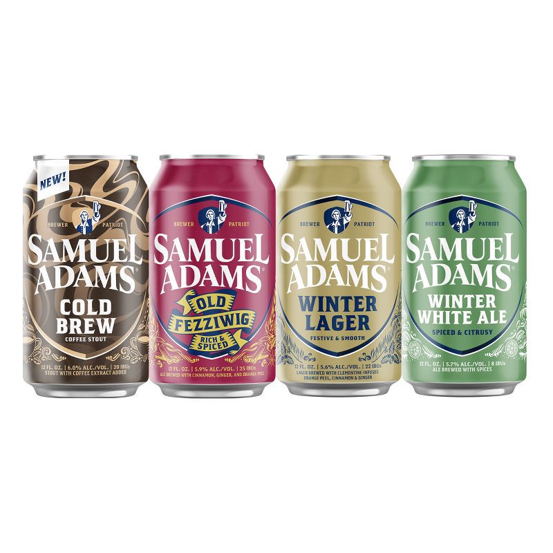 slide 2 of 8, Samuel Adams Winter Break Seasonal Variety Pack - 12pk/12 fl oz Cans, 12 ct; 12 fl oz