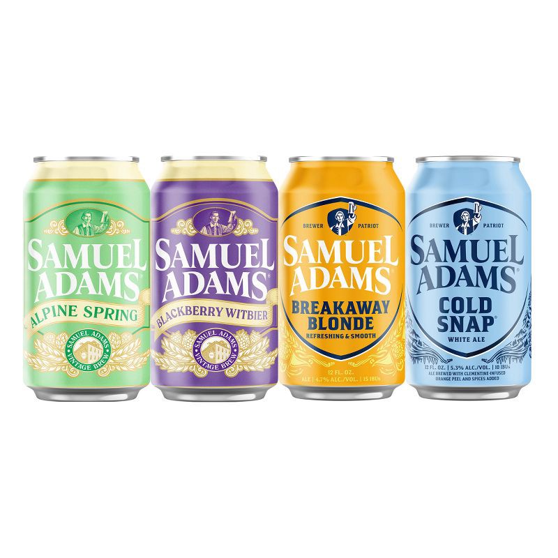 slide 2 of 8, Samuel Adams Spring Favorites Seasonal Variety Pack - 12pk/12 fl oz Cans, 12 ct; 12 fl oz