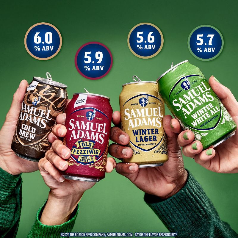 slide 4 of 8, Samuel Adams Winter Break Seasonal Variety Pack - 12pk/12 fl oz Cans, 12 ct; 12 fl oz