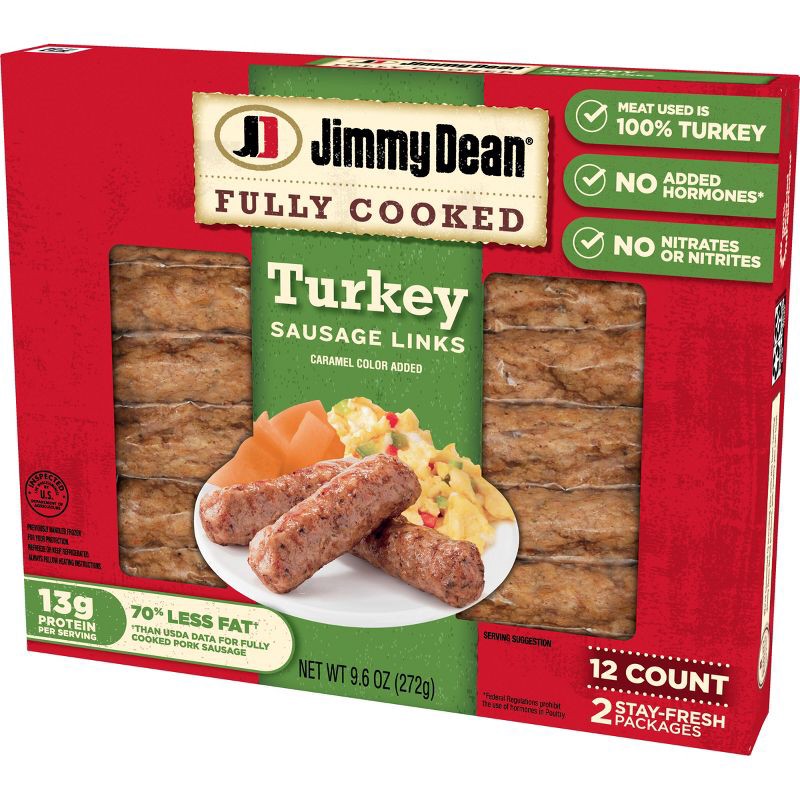 slide 9 of 13, Jimmy Dean Fully Cooked Turkey Sausage Links - 9.6oz/12ct, 12 ct; 9.6 oz