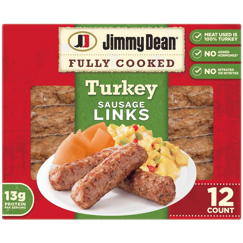 slide 1 of 8, Jimmy Dean Fully Cooked Turkey Sausage Links - 9.6oz/12ct, 12 ct; 9.6 oz