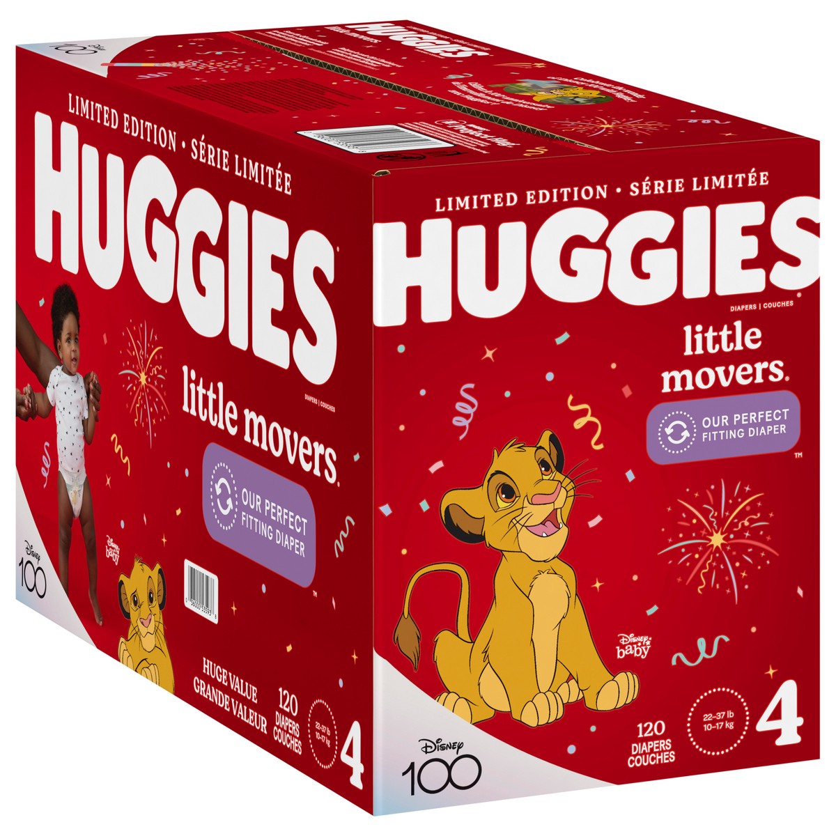 slide 4 of 12, Huggies Little Movers Baby Diapers, Size 4, 120 Ct, 120 ct
