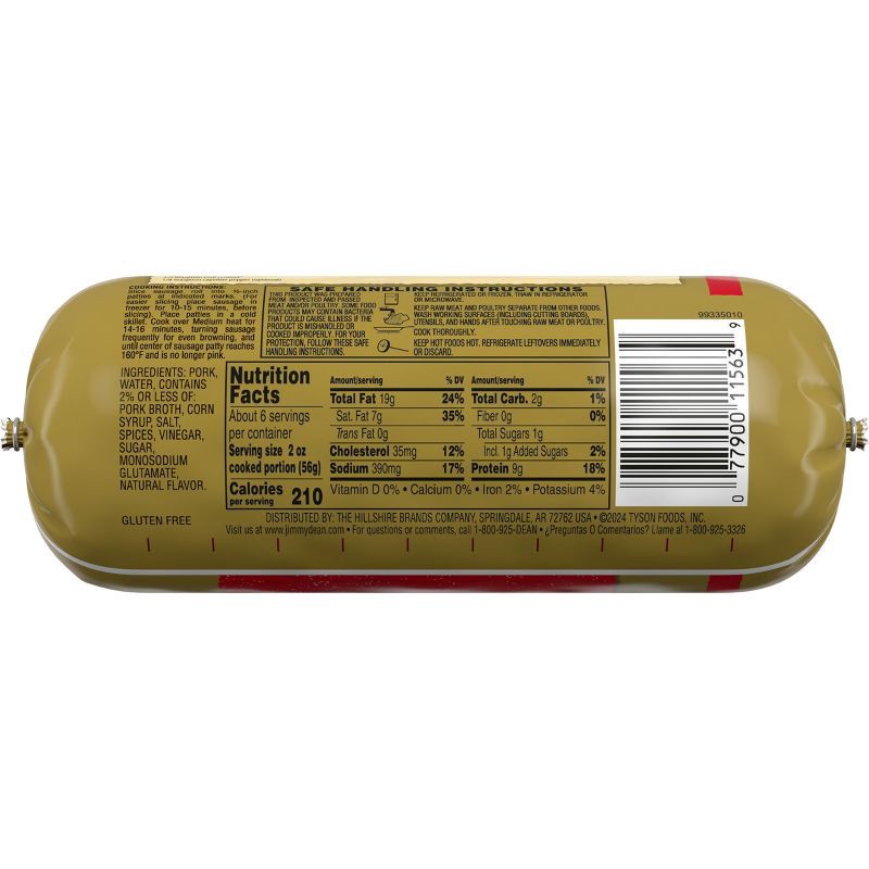 slide 2 of 4, Jimmy Dean Hot Pork Sausage Roll - 16oz, 16 oz