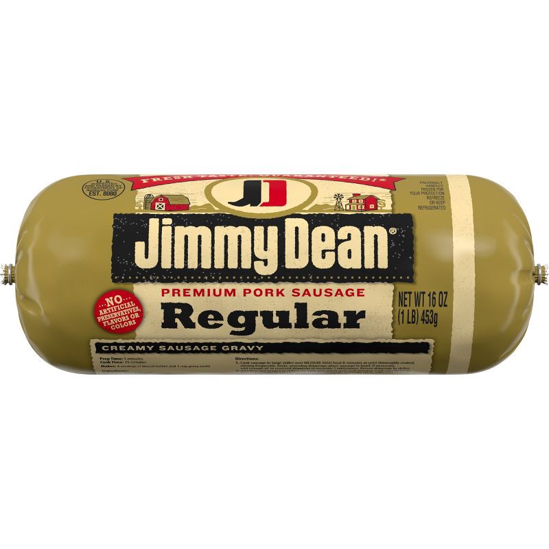 slide 1 of 6, Jimmy Dean Regular Pork Sausage Roll - 16oz, 16 oz