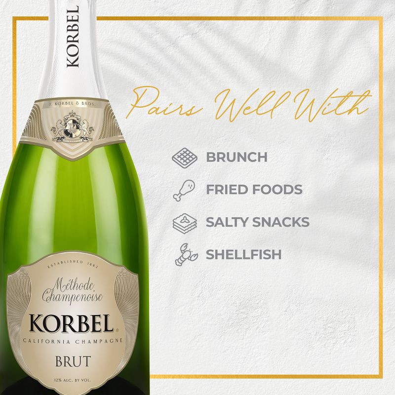 slide 5 of 10, Korbel Brut Champagne - 750ml Bottle, 750 ml