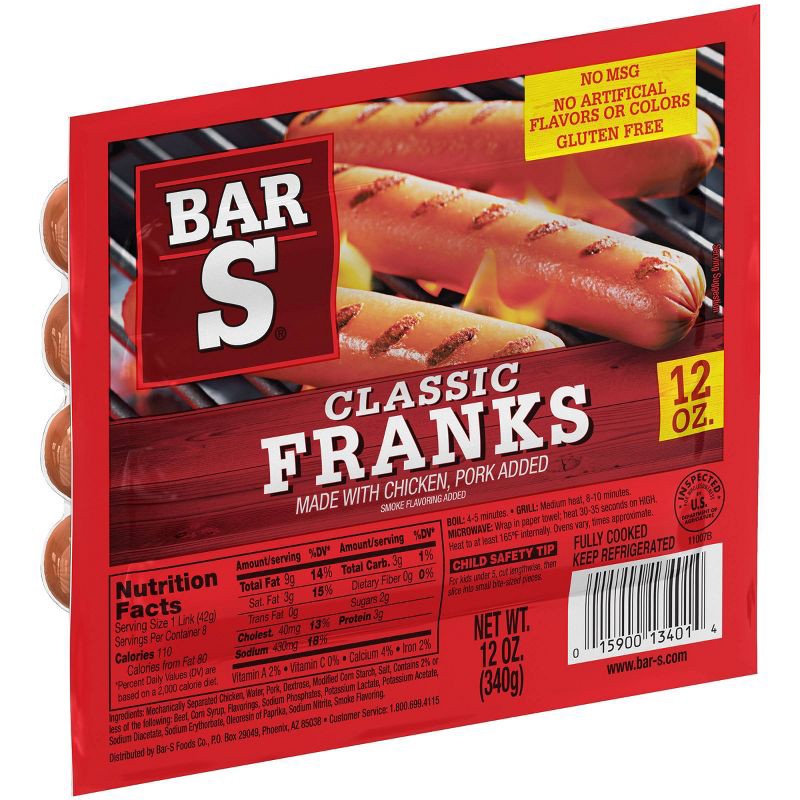 slide 2 of 4, Bar-S Classic Franks - 12oz, 12 oz