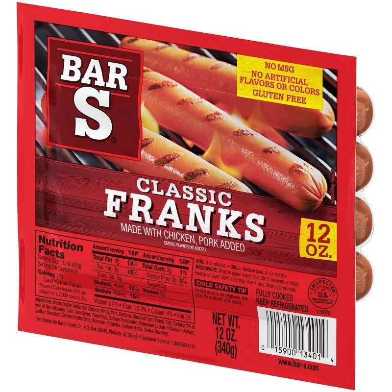 slide 3 of 4, Bar-S Classic Franks - 12oz, 12 oz