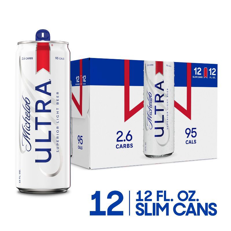 slide 12 of 12, Michelob ULTRA Superior Light American Lager Beer - 12pk/12 fl oz Cans, 12 ct; 12 fl oz