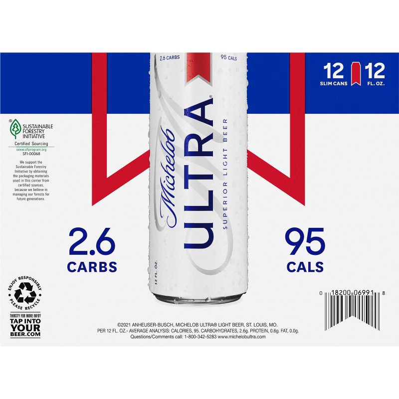 slide 9 of 11, Michelob Ultra Superior Light Beer - 12pk/12 fl oz Cans, 12 ct; 12 fl oz