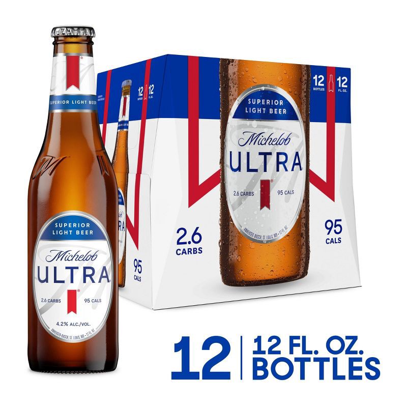 slide 2 of 10, Michelob ULTRA Superior Light American Lager Beer - 12pk/12 fl oz Bottles, 12 ct; 12 fl oz