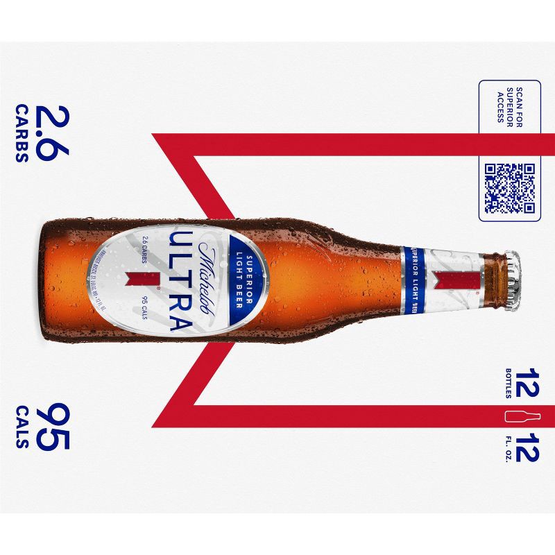 slide 8 of 10, Michelob ULTRA Superior Light American Lager Beer - 12pk/12 fl oz Bottles, 12 ct; 12 fl oz