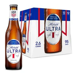 Michelob ULTRA Superior Light American Lager Beer - 12pk/12 fl oz Bottles