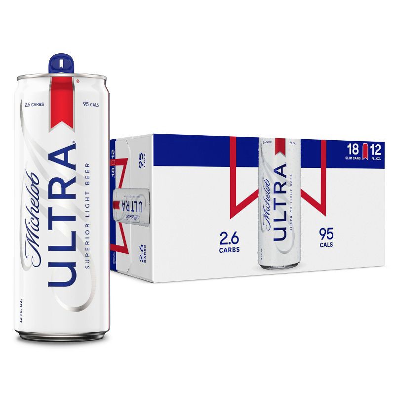 slide 1 of 10, Michelob Ultra Superior Light Beer - 18pk/12 fl oz Cans, 18 ct; 12 fl oz