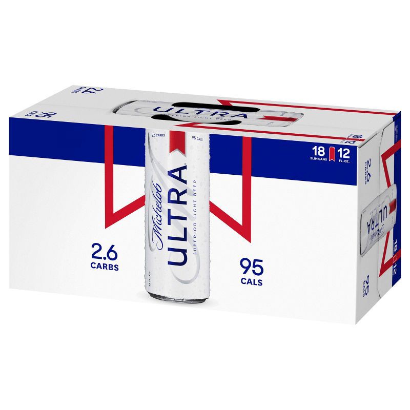 slide 8 of 10, Michelob Ultra Superior Light Beer - 18pk/12 fl oz Cans, 18 ct; 12 fl oz